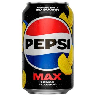 Pepsi Max lemon 24x0,33l Cans. "Export" 108 Trays/Pal