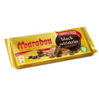 Marabou Black Saltlakrits (Liquorice)  220g bars - 200 cs/pal