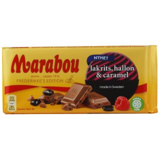 Marabou Lakrits, Hallon & Caramel 185g